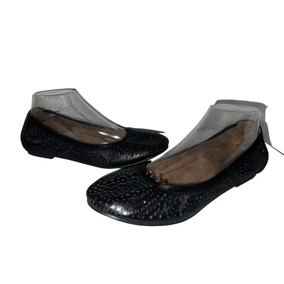 Vionic Shoes Women's Size 8.5M Black Leather Robyn Perforated Ballet Flats - Picture 2 of 9